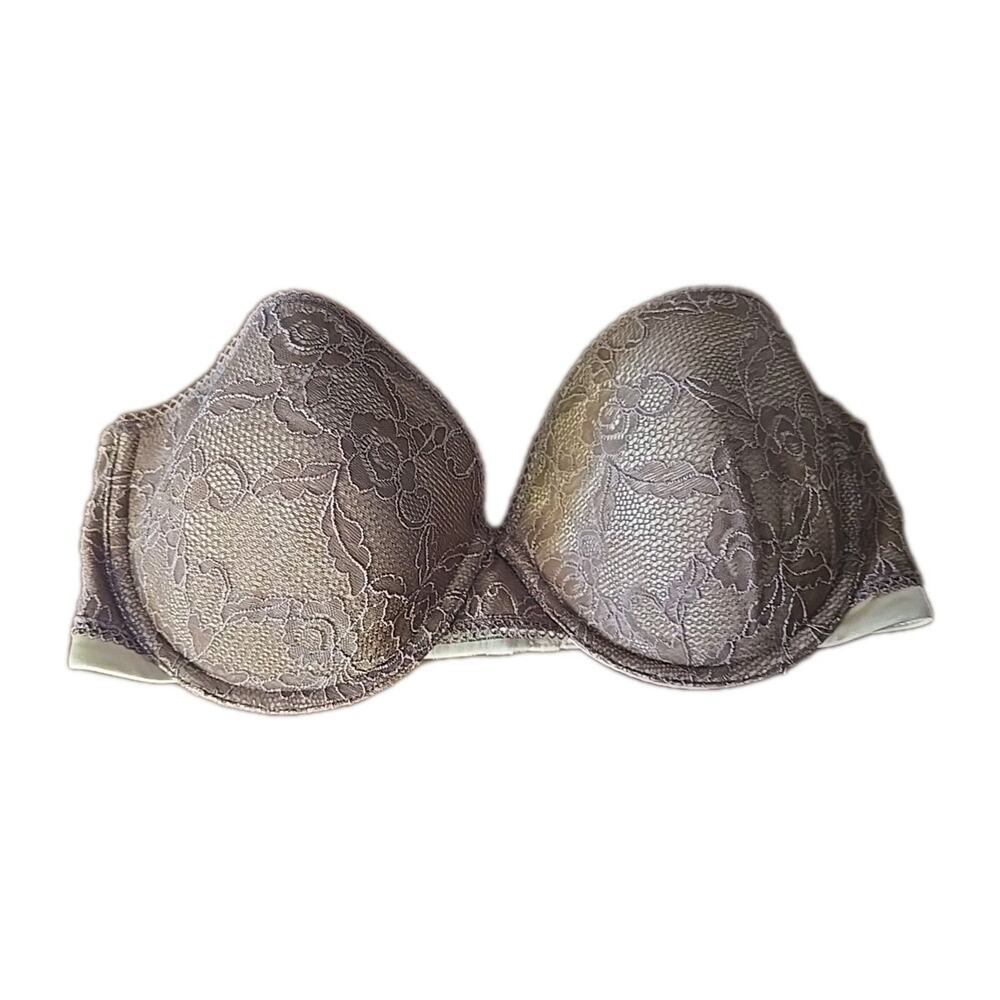 Maidenform Tan Floral Lace Full Figure Strapless Underwire Push Up Bra‎ Size 36C